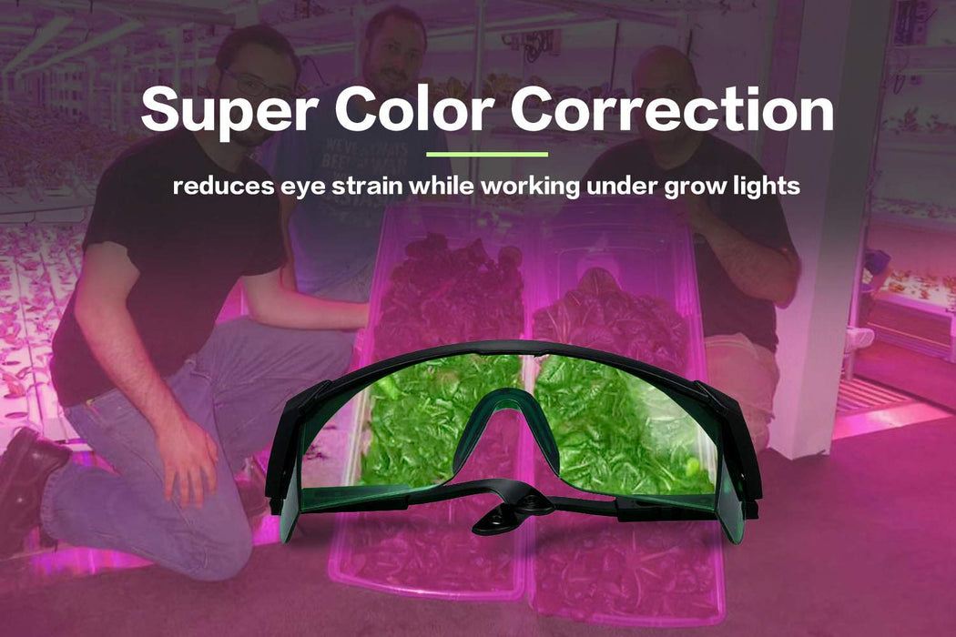 LED Grow Room Glasses for Color Correction, Safety and Indoor Hydroponics, LED Light Eyes Protection for, Gardens, Greenhouses