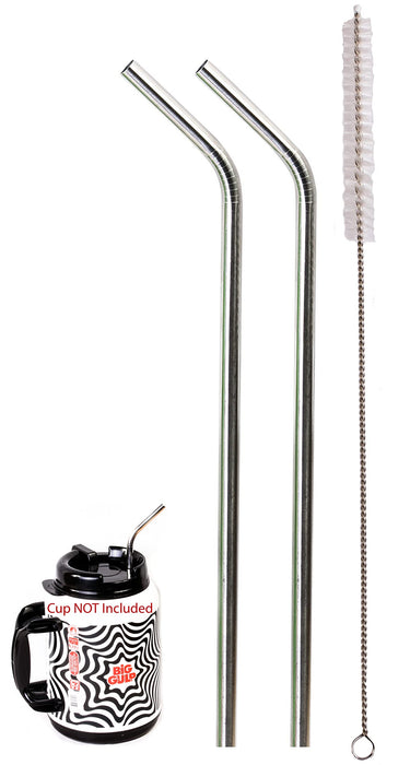 2 Big Gulp 11.5 JUMBO Stainless Steel Straw for 64 oz LONG Drinking Wide Insulated Whirley Travel Mug 711 Truck Stop Cup