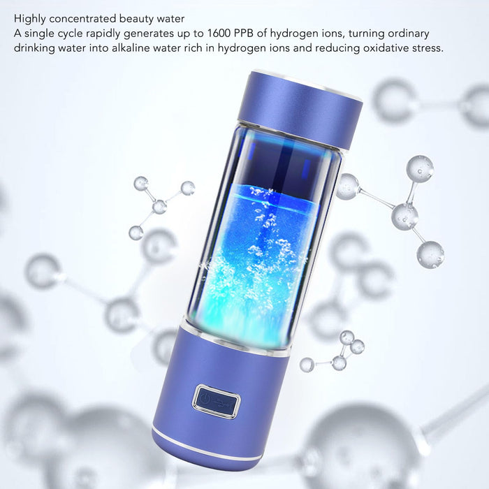 Portable Hydrogen Water Bottle  12001600Ppd Hydrogen Water Ionizer Machine, 300Ml Rechargeable Hydrogen Water Generator Hydroge