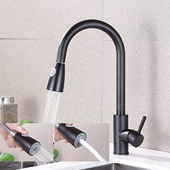CRJUS 304 Stainless Steel Kitchen Mixer Black Color Sweater, Kitchen and Bath Hot and Cold Water Sink Sink