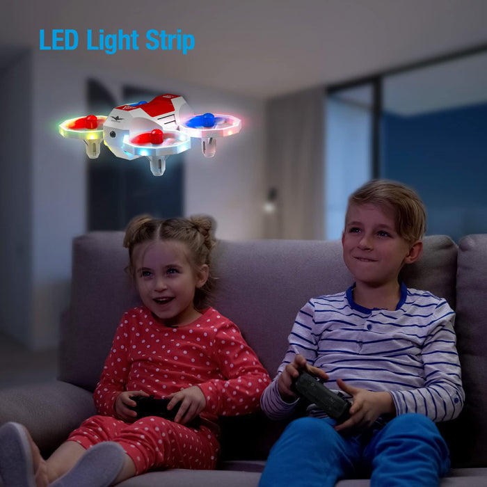 Easy Drone for Kids, RC Mini Drone for Beginners with LED Light, RC Quadcopter Indoor with Various Speed Mode, Altitude Hold, 3D