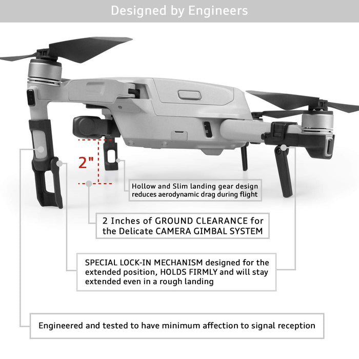 SYMIK Retractable Landing Gear Extension for DJI Air 2S DJI Mavic Air 2 Completely Foldable Design, Can be Left on The Drone