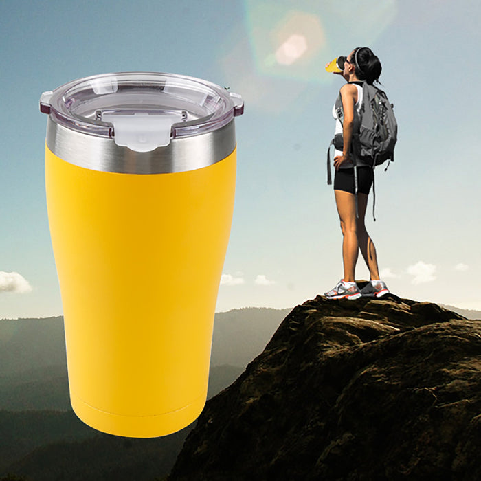 Tahoe Trails Trails Stainless Steel Tumbler Vacuum Insulated Double Wall Travel Cup With Lid, Red Orange 30Oz