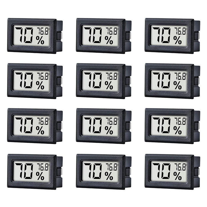 Pgzsy 12 Pack Mini Small Digital Electronic Temperature Humidity Meters Gauge Indoor Thermometer Hygrometer LCD Display Fahrenhei