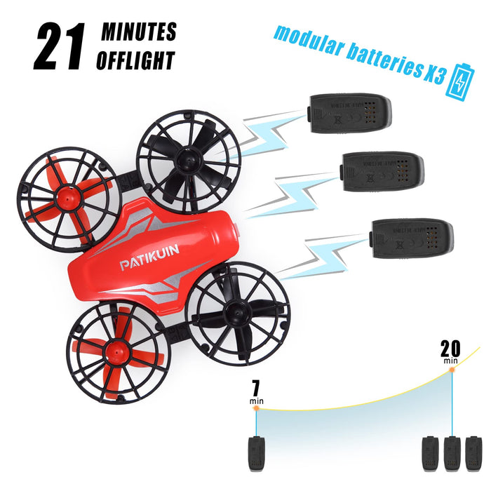 Mini Drone for Kids and Beginners Remote Control Quadcopter with 3 Modular Batteries Headless Mode Auto Hovering 3 Speed