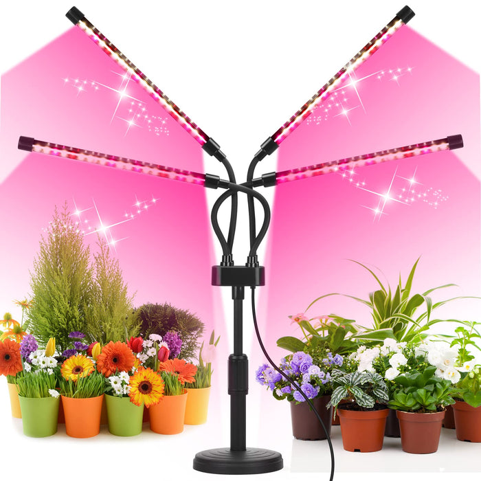 SYEIORAOM Grow Lights for Indoor Plants, Four Head LED Grow Light with Full Spectrum Red White Spectrum for Indoor Plant Growin