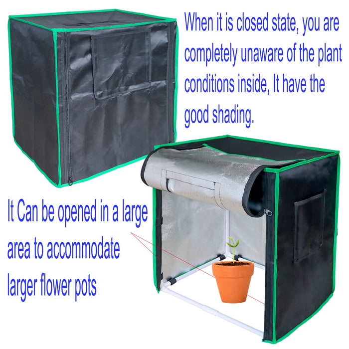 Mini Grow Tent Small Growing Tent Removable Hydroponic Mylar Grow Dark Room Box with Observation Window and Storage Platform 21x1