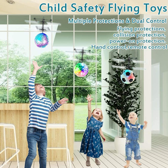 iGeeKid 3 Pack Flying Ball Toys, RC Toy for Kids Boys Holiday Christmas Stocking Stuffers s for Kids Rechargeable Light Up