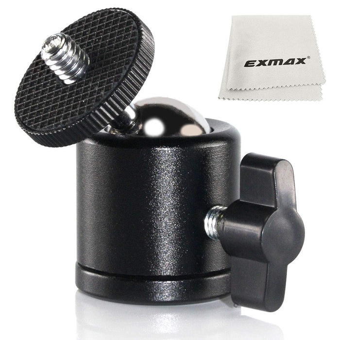 EXMAX Mini Ball Head 360 Degree Aluminum Alloy Body Rotating Swivel Mini Tripod Ball Head with 38 to 14 Screw Adapter for DSLR
