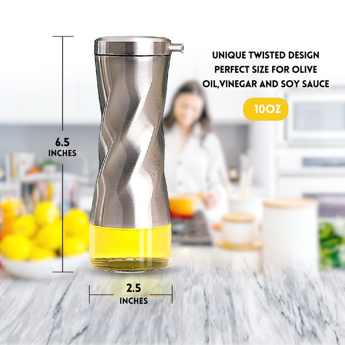 Neodaco Oil And Vinegar Dispenser Set 2 Pack Elegant Olive Oil Bottle Oil Dispenser Bottle for Kitchen with Drip Free