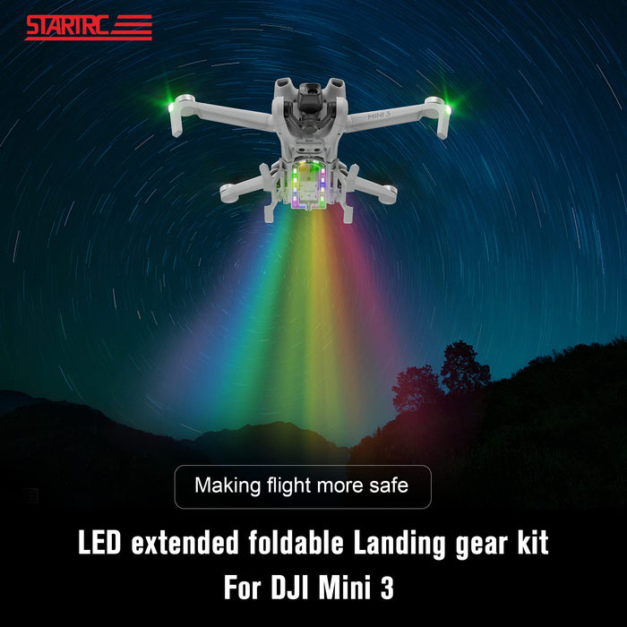 LED Landing Gear Leg for DJI Mini 3 Glow in the Dark, Lightweight Quick Release Height Extender Drone Holder Accessories