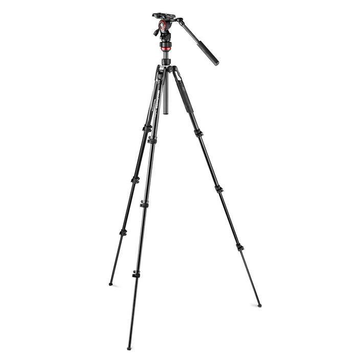 Manfrotto Befree Live, Travel Video Tripod with Video Camera Head and Lever Closure, Aluminum Tripod for DSLR, Mirrorless, Reflex