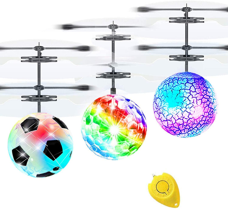 iGeeKid 3 Pack Flying Ball Toys, RC Toy for Kids Boys Holiday Christmas Stocking Stuffers s for Kids Rechargeable Light Up