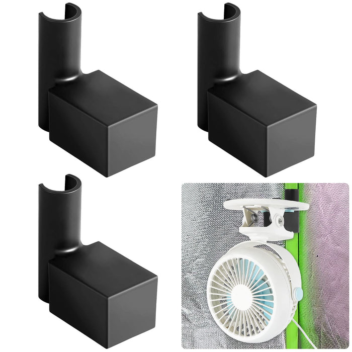 4 Pack Black Grow Tent Fan Accessories Mount Silicone Pole Mount for Clip on Fans Oscillating Clip Fan Oscillating Fan for Grow