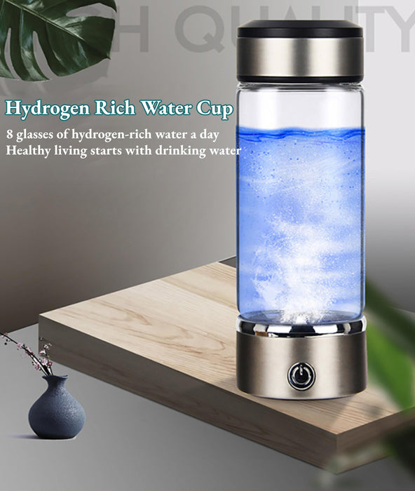 Portable Hydrogen Water Bottle  420Ml Rechargeable Hydrogen Water Generator, Hydrogen Rich Bottle, Hydrogen Water Machine