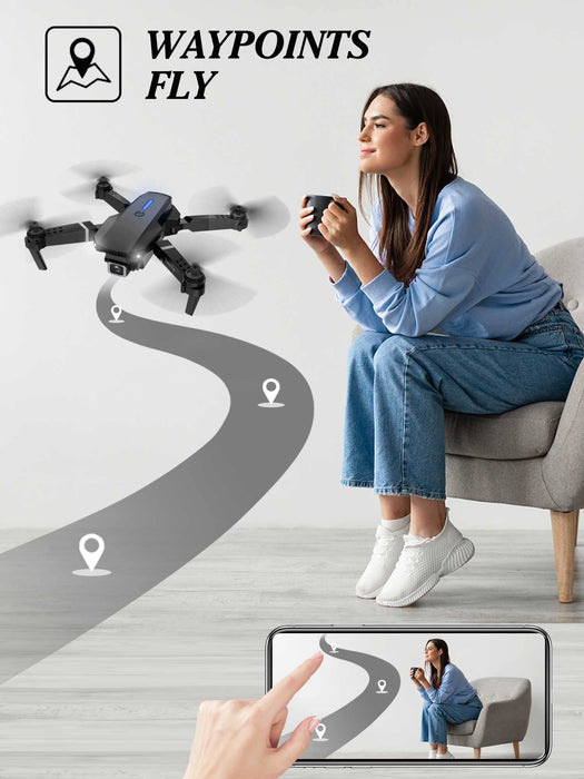 Foldable Quadcopter Drone with Camera For Kids and Beginners, Altitude Hold, Gestures, 360° Flips, 2 Batteries