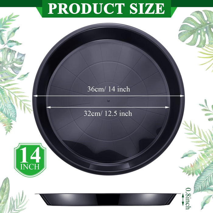 30 Pack Plastic Plant Saucer Round Drip Trays Black Flower Pot Saucers Thick Plant Dish Sturdy Planter Water Tray Heavy Plant Dra