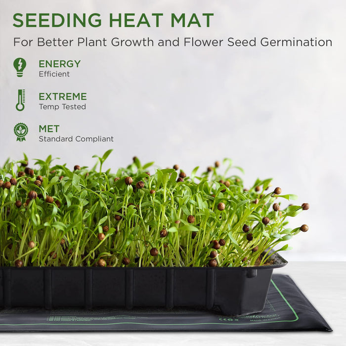 MET Seedling Heat Mat, Seedfactor Adjustable Temperature Waterproof Durable Germination Station Heat Mat, Warm Hydropon