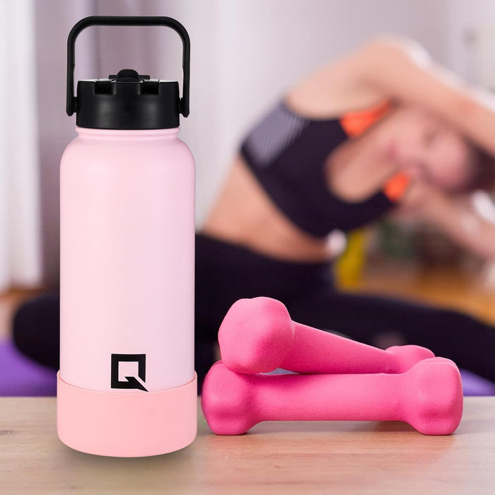 QUISITIVE s Insulated Water Bottle 32oz, Insulated Water Bottle with Straw Flip Top Lid Sports Water Bottle Thermos