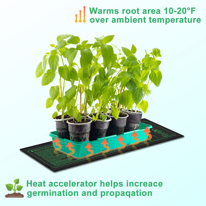 Seedling Heat Mat for Seed Starting, 3 x 20.75 Waterproof Heating Pad for Indoor Plants Germination Hydroponic, Beer Brewing Fe