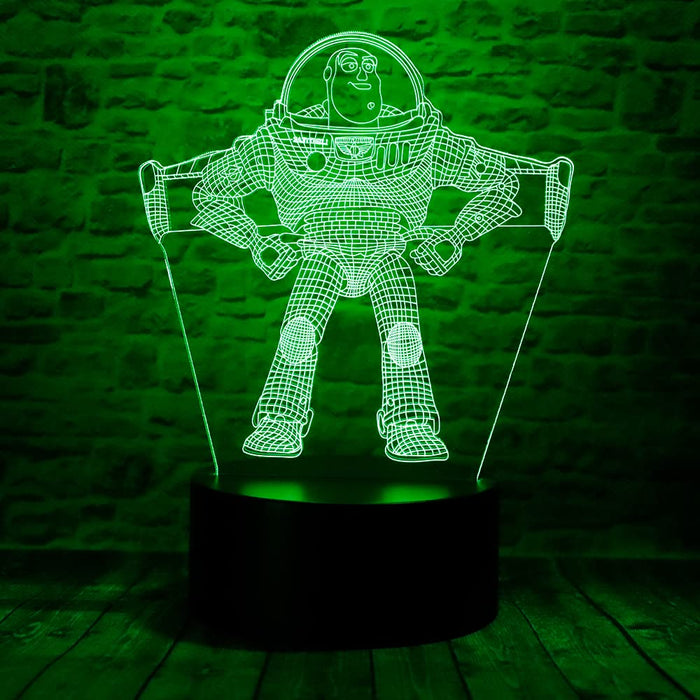 Bantogogo Cartoon Toy Story Pixar Ultimate Buzz Lightyear Spaceman Anime Figure 3D Visual Led Bedroom Decor Table Lamp With Remot