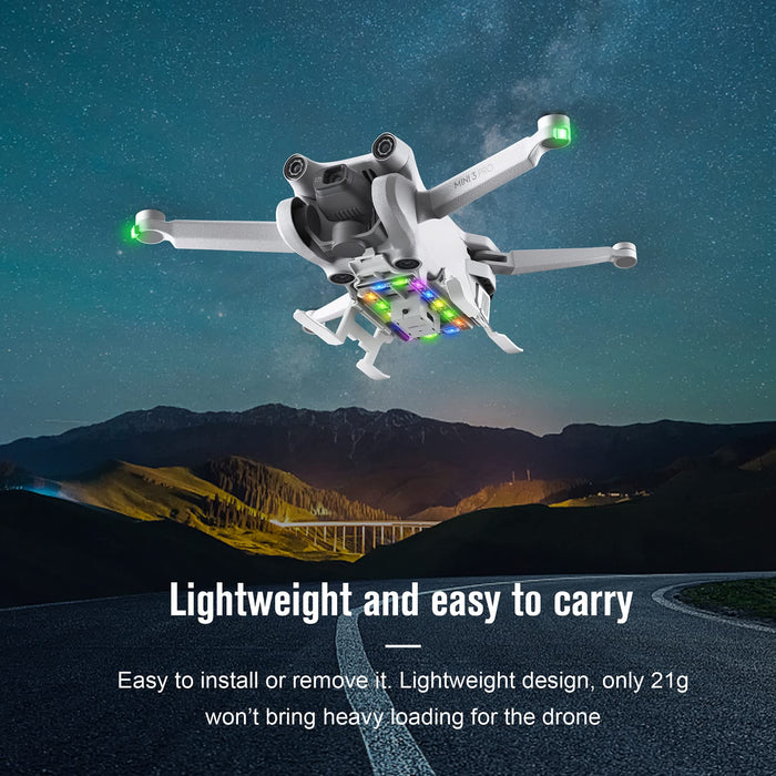 2in1 LED Landing Gear Leg and Propeller Holder Strap for DJI Mini 3 PRO, Glow in the Dark Lightweight, Blade Stabilizer Fixat