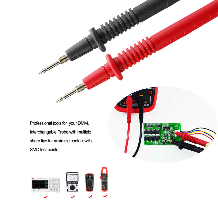 Ziboo Kit14 Test Lead Set, Right Angle,With Threaded Alligator Clips, 4Mm Banana Test Lead Probe Clip Suitable For Most