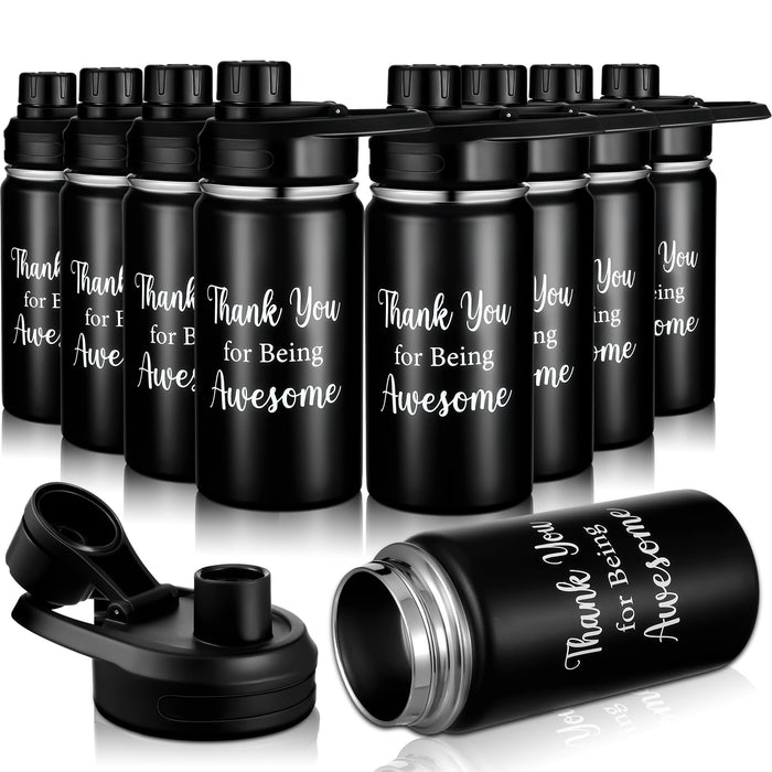 Uniqus 8 Pcs 12 oz Small Water Bottles Stainless Steel Vacuum Insulated Water Bottles Bulk Thank You for Being Awesome Reusable