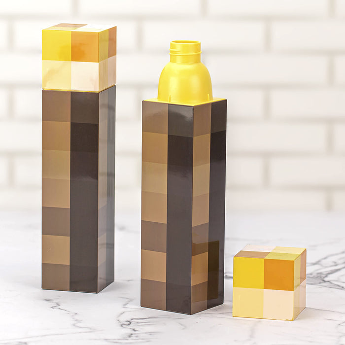 Minecraft Zak Designs Torch Shaped Water Bottle with Screwon Lid, Durable Material Water Bottle Has Break Resistant Design Tumbl