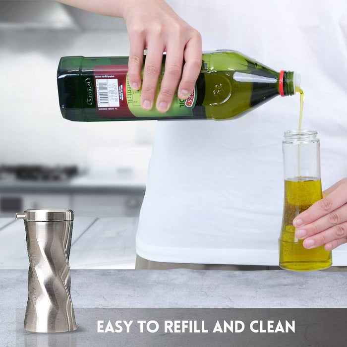 Neodaco Oil And Vinegar Dispenser Set 2 Pack Elegant Olive Oil Bottle Oil Dispenser Bottle for Kitchen with Drip Free