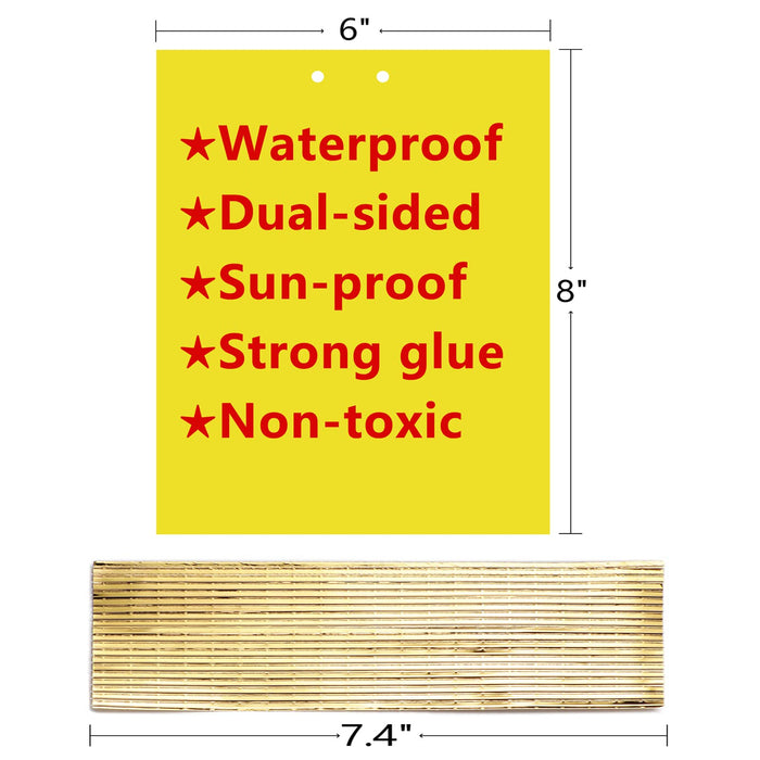 Garutom 20Pack DualSided Yellow Sticky Traps for Flying Plant Insect Such as Fungus Gnats, Whiteflies, Aphids, Leafminers, etc