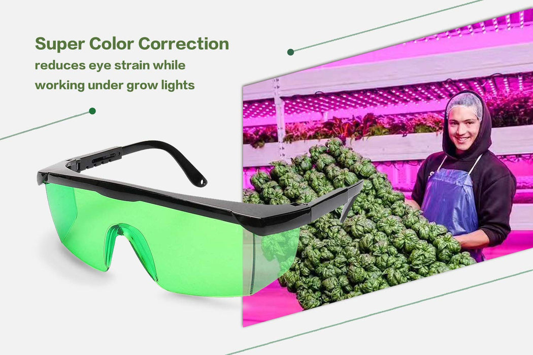 LED Grow Room Glasses for Color Correction, Safety and Indoor Hydroponics, LED Light Eyes Protection for, Gardens, Greenhouses