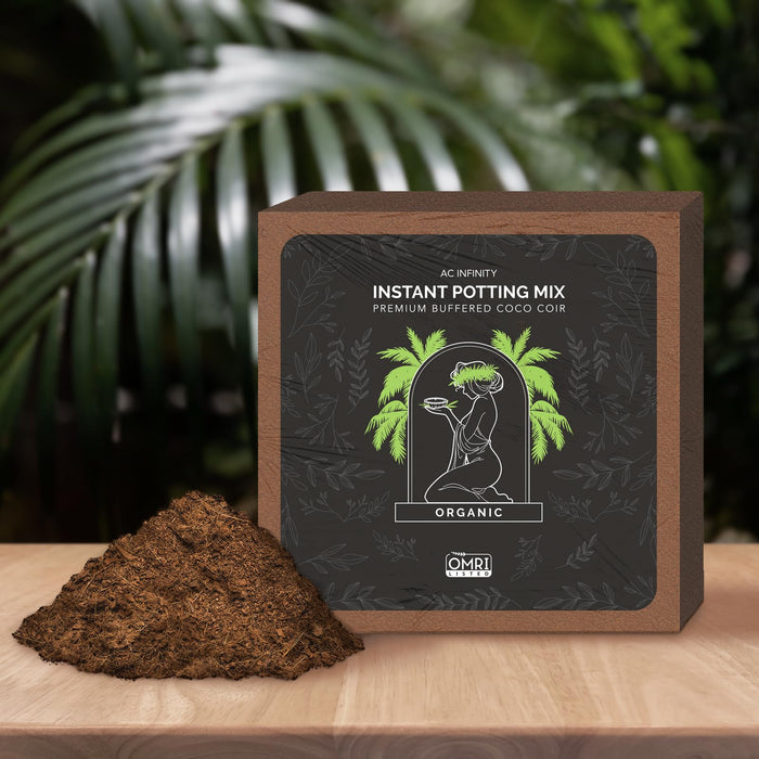 Uniqus Instant Potting Mix, 2 lb. Premium Buffered Coco Coir Brick, Coconut Compost as Potting Soil Omri Listed, Low EC and pH