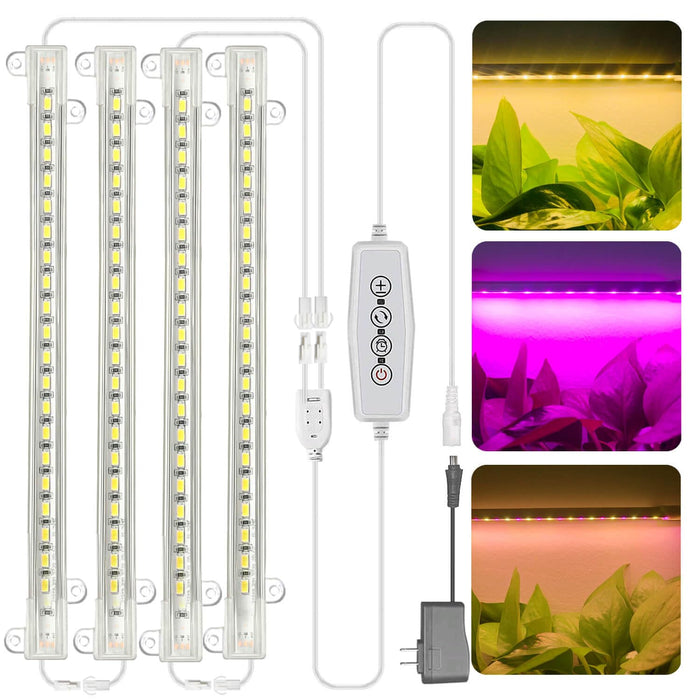 Grow Light for Indoor Plants Abonnyc 96 LEDS Plant Grow Light Strips 10 Inch Warm White Light Red Light Full Spectrum with Auto