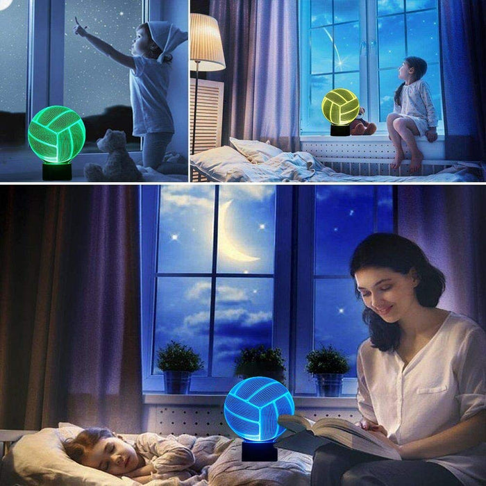 Volleyball Lamp Toys 3D Led Optical Illusion Bedroom Decor Table Lamp With Remote 7 Colors Acrylic Sleep Night Light Birthday Gif