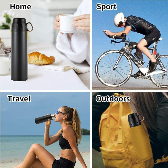 Sonncson Stainless Steel Insulated Water Bottle,Vacuum Thermoses Cup with Handle Leakproof Lid,Double Walled Flask Coffee Cup