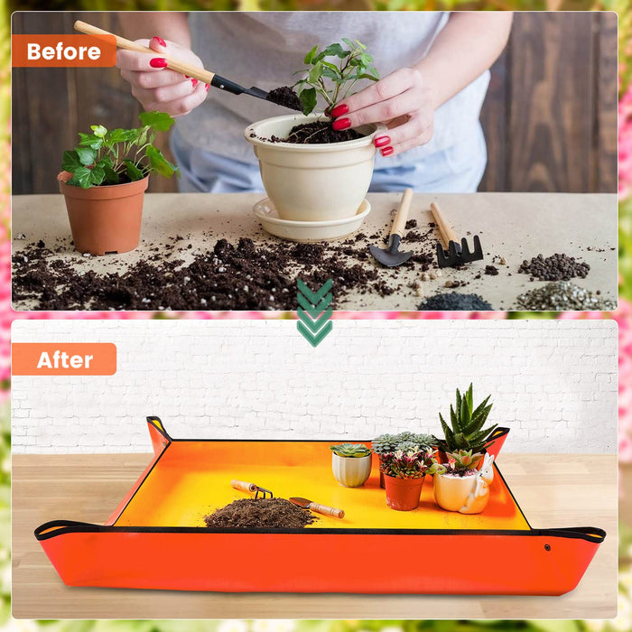Large Repotting Mat for House Plants Transplanting and Potting Soil Mess Control, Unique Gardening s for Women Men Mom Birt