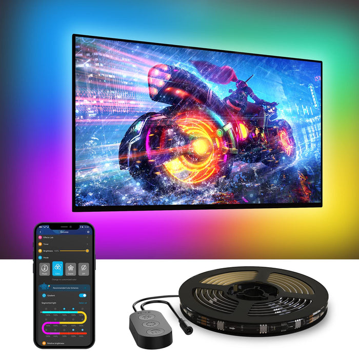 Govee TV LED Backlight, RGBIC TV Backlight for 55-75 inch TVs, Smart LED Lights for TV with Bluetooth and Wi-Fi Control, Works with Alexa & Google Assistant, Music Sync, 99+ Scene Modes, Adapter