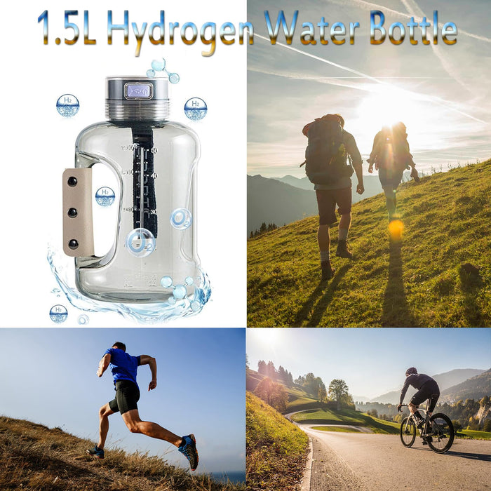 1.5L Hydrogen Water Bottle Generator, Portable Water Ionizer Generator Hydrogen Rich Water Glass Health Cup, Usb Rechargeable Hyd