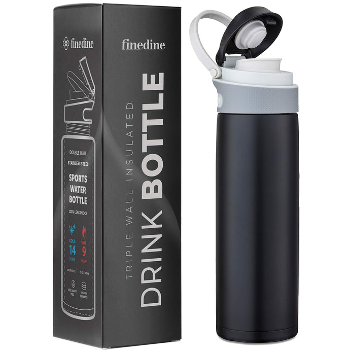 TripleInsulated StainlessSteel Water Bottle FlipTop Lid 21 oz Insulated Water Bottles, Keeps Hot and Cold Wide Mouth