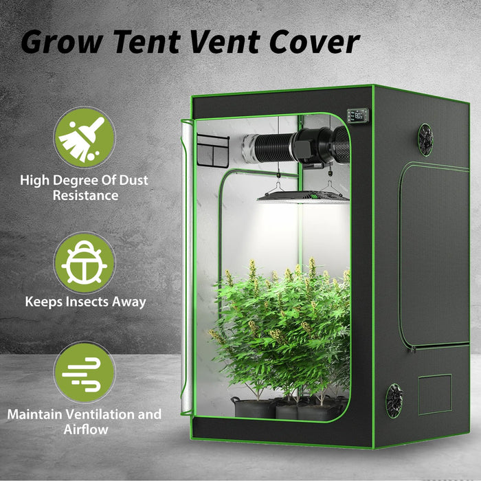 Grow Tents Vent Cover, 3Pcs Duct Filter Vent Cover 4 Inch for Plant Grow Tent Vent
