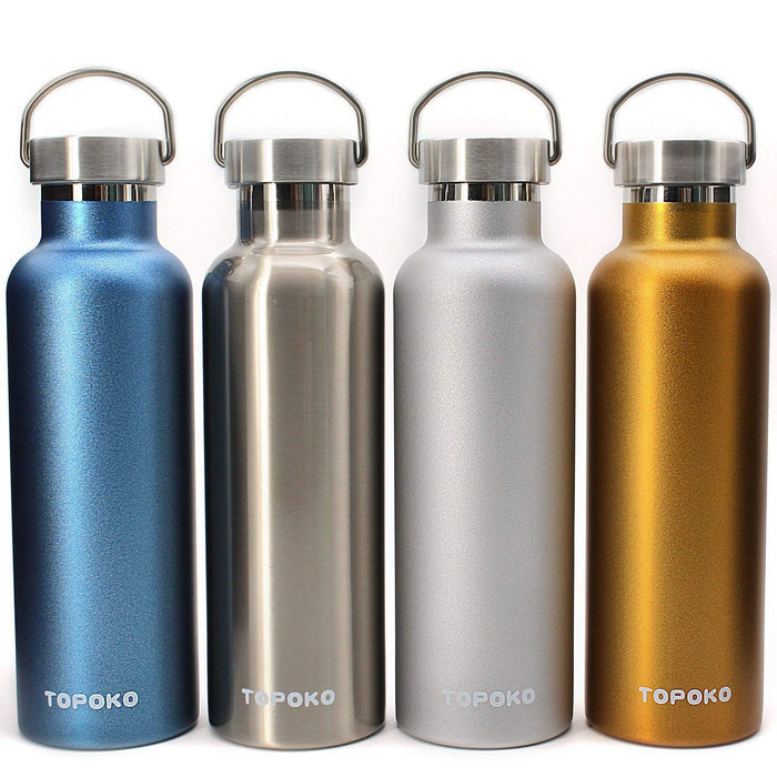 TOPOKO 25 oz Stainless Steel Vacuum Insulated Water Bottle, Keeps Drink Cold up to 24 Hours Hot up to 12 Hours Leak Proof