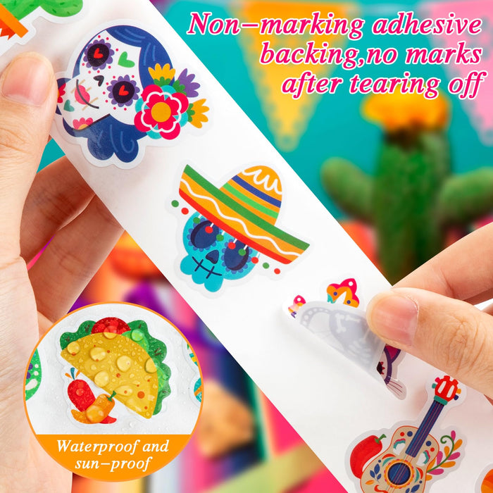 1200 Pcs Mexican Stickers, Fiesta Party Stickers Mexican Decorations Mexican Theme Stickers Mexican Party Favors for Kids Fiesta Scrapbook Stickers
