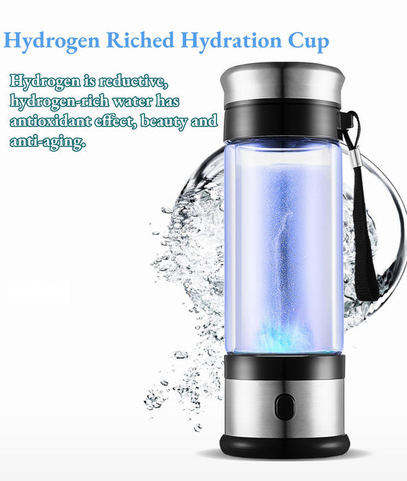 Portable Hydrogen Water Bottle  350Ml Hydrogen Rich Bottle, Rechargeable Hydrogen Water Generator, Hydrogen Water Ionizer Machin