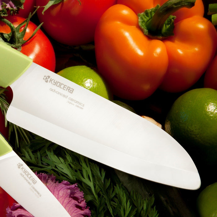 Kyocera 3Piece Advanced Ceramic Revolution Series Knife Set, Green