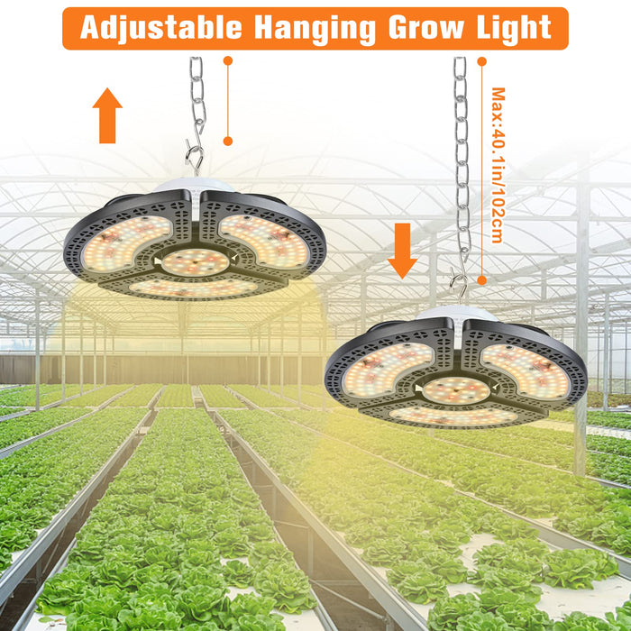 OOOLED 2 Pack Grow Lights, 160W 2 x 80W, Full Spectrum Grow Lights for Indoor Plants, Seed Starting, with 3000K 5000K Red Lig