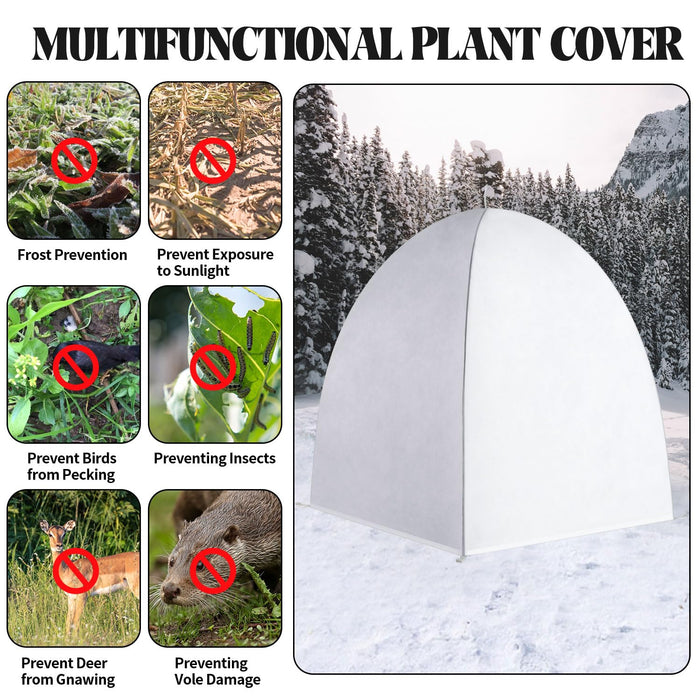 22×22×23 Inch Plant Covers for Winter Protection, Warm Plant Covers Freeze Protection Tent, Winter Snow Frost Covers with Stake