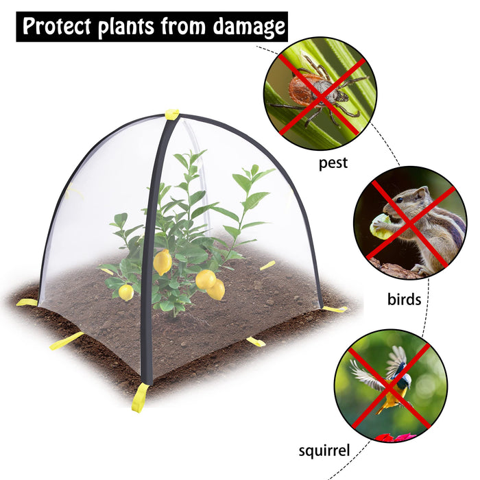 PURPLE STAR 1N 22 x 22 x 23 Inch Insect Barrier Plant Tent CoverBug Guard Cover with StakesInsect Bird Barrier Netting Mesh