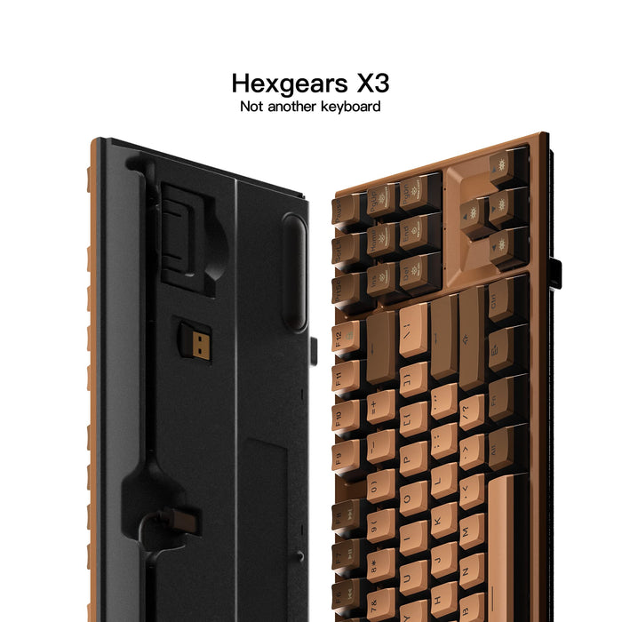 Hexgears X3 TKL 2.4ghz Wireless Mechanical Keyboard with Red Kailh Box Switches, Lava Chocolate Tenkeyless Compact Keyboard