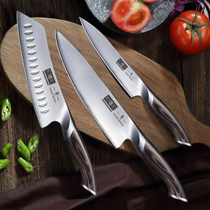 3 Pieces Kitchen Knife Set Magnetic Knife Block 14 X 10 Inches